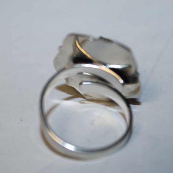 Taxco Sterling Silver. 925 “Fool’s Gold” Pyrite Flower Ring - Picture 3 of 5